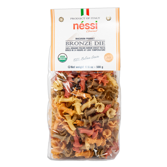 Néssi Organic Colorful Gigli – Bronze Die-Cut Italian Pasta (500G / 17.6Oz / 1.1 Lb)