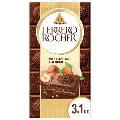 Ferrero Rocher Premium Chocolate Bar Milk Chocolate Hazelnut Almond 3.1Oz