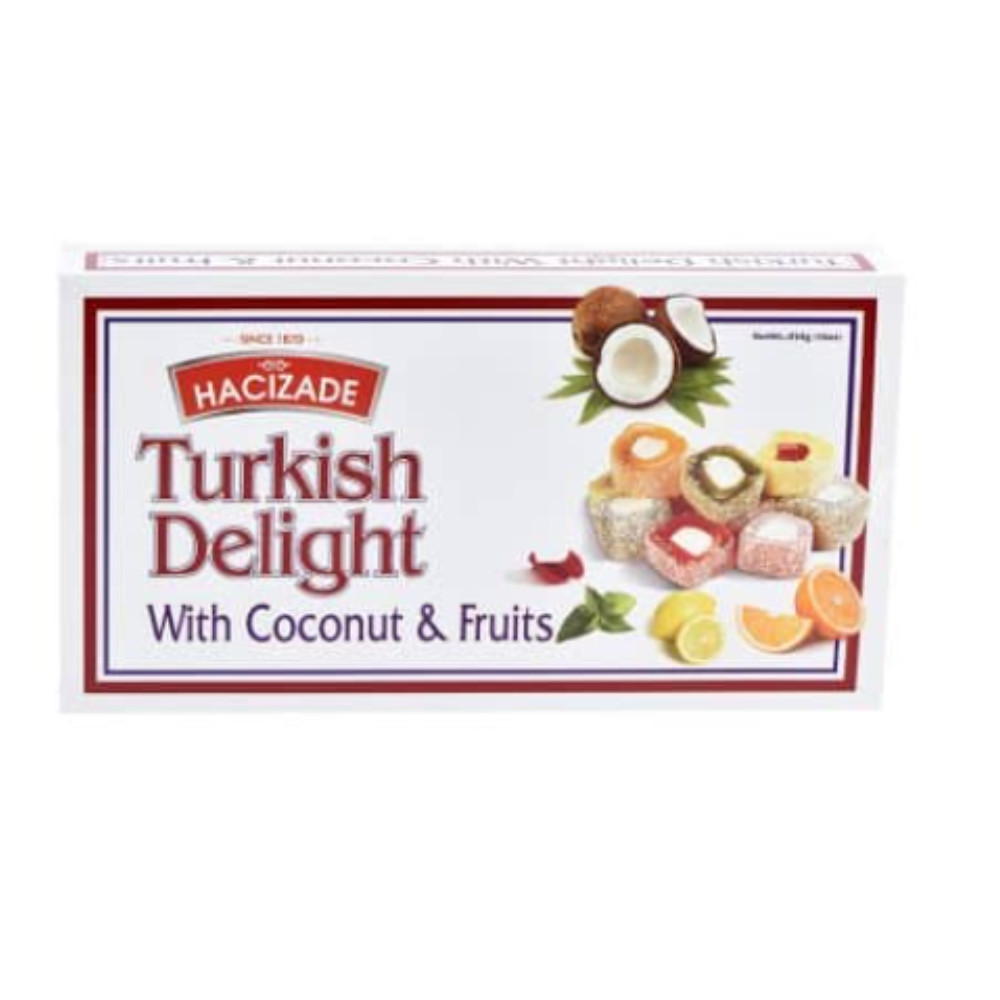 Hacizade Turkish Delight With Coconut & Fruits 454G Treat