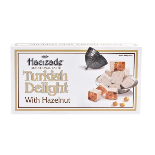 Hacizade Turkish Delight With Hazelnut 16Oz Pack