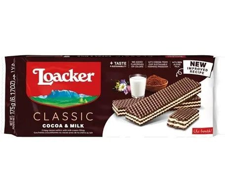 Loacker Classic Strong & Tender Cocoa & Milk Wafers 6.17Oz