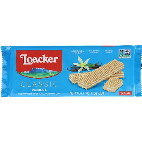 Loacker Classic Vanilla Creme-Filled Wafer Cookies 6.17Oz