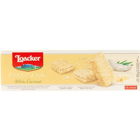 Loacker Patisserie White Coconut Chocolate Coated Specialty 3.53Oz