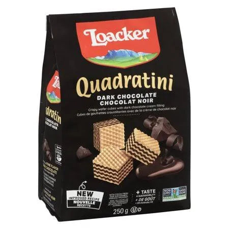 Loacker Quadratini Dark Chocolate Wafer Cookies 8.82Oz