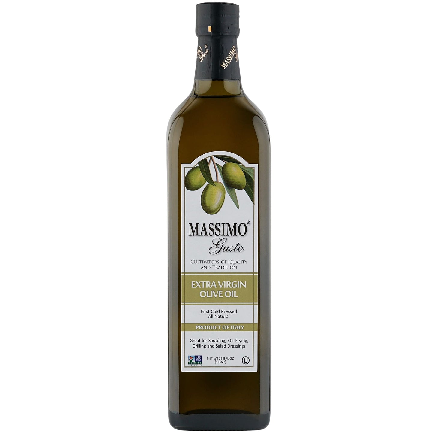 Massimo Gusto Extra Virgin Olive Oil 1L Glass Bottle