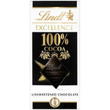 Lindt Excellence 100% Cocoa Dark Chocolate Candy Bar 1.7Oz