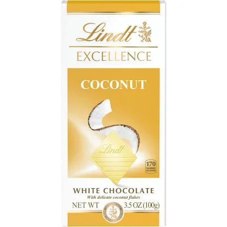 Lindt Excellence Coconut White Chocolate Bar 3.5Oz Treat