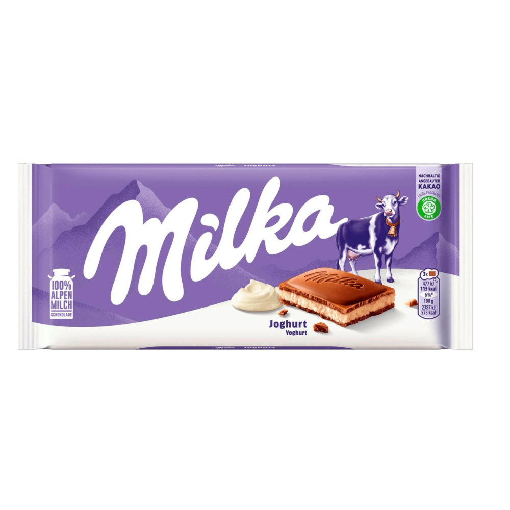 Milka Milk Chocolate With Alpine Milk And Yogurt Cream 100G