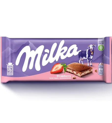 Milka Milk Chocolate With Strawberry Yogurt Filling Treat