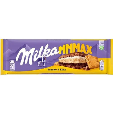 Milka Mmmax Choco And Biscuit Chocolate Bar 300G Treat