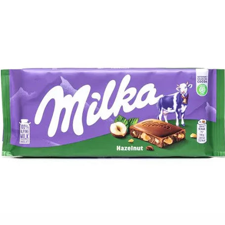 Milka Whole Hazelnut Chocolate Bar 100G