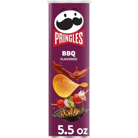 Pringles Bbq Potato Crisps Chips 5.5Oz Can For Snacking