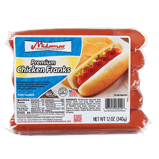 Midamar Premium Chicken Franks 12oz