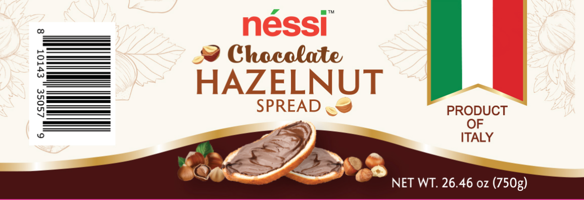 Néssi Italian Chocolate Hazelnut Spread – Creamy, Indulgent Delight (750G / 26.45 Oz / 1.65 Lb)