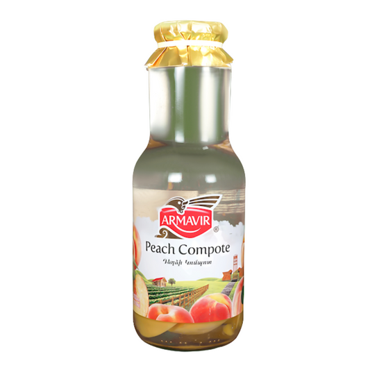 Armavir Peach Compote 1050Ml (37.1 Oz) Traditional & Refreshing Fruit Beverage