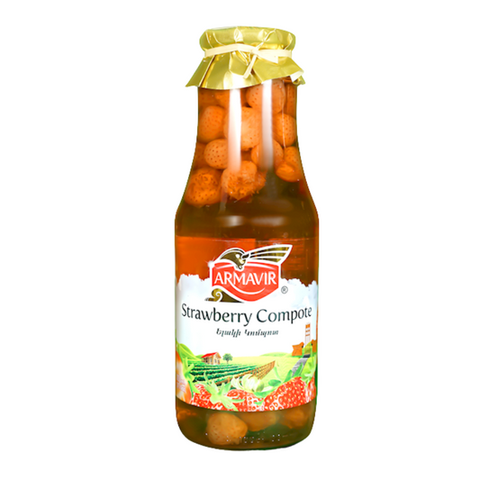 Armavir Strawberry Compote 1050Ml (37.1 Oz) Traditional & Refreshing Fruit Beverage