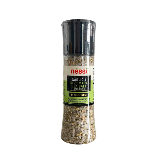 Néssi Rosemary Garlic Sea Salt Grinder – Bold, Aromatic Flavor (9.2 Oz / 260G / 0.57 Lb)