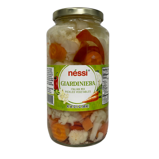 Néssi Giardiniera – Traditional Italian Pickled Vegetable Mix (32 Oz / 907G / 2 Lb)