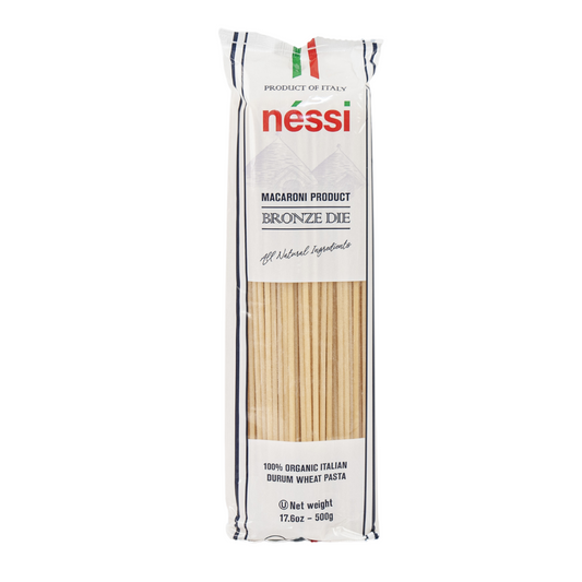 Néssi Organic Bucatini – Bronze Die-Cut Italian Pasta (500G / 17.6Oz / 1.1 Lb)