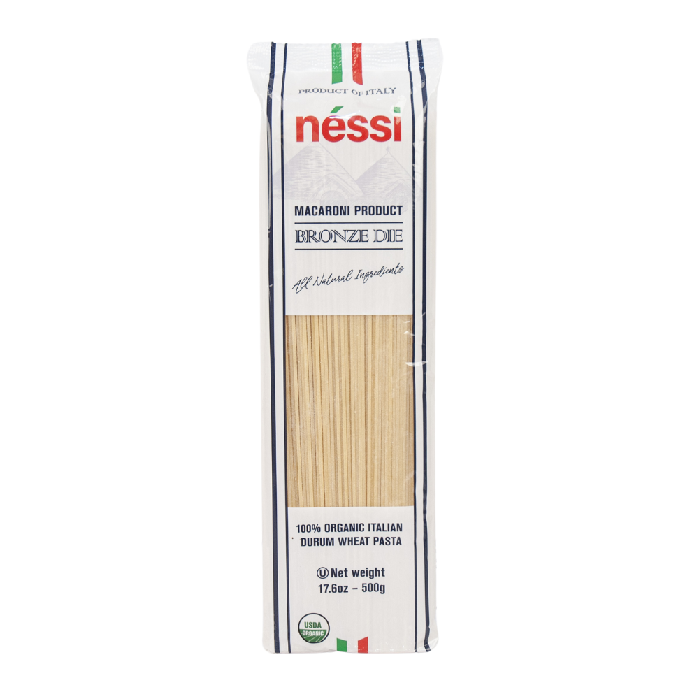 Néssi Organic Capellini – Bronze Die-Cut Italian Pasta (500G / 17.6Oz / 1.1 Lb)