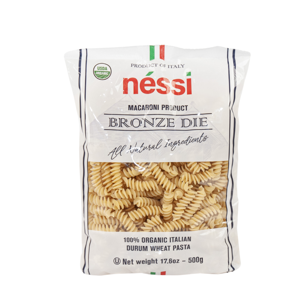 Néssi Organic Fusilli – Bronze Die-Cut Italian Pasta (500G / 17.6Oz / 1.1 Lb)