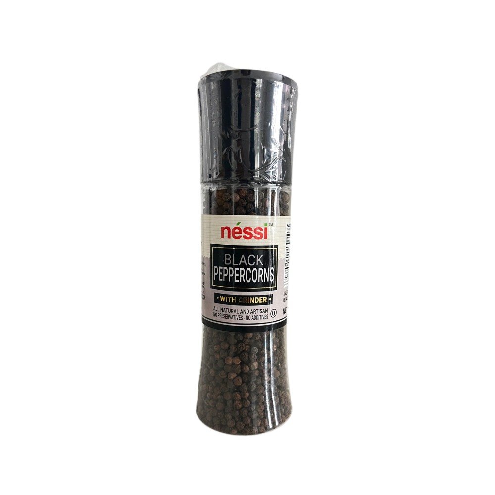 Néssi Black Peppercorn Grinder – Bold, Freshly Ground Flavor (6 Oz / 170G / 0.37 Lb)