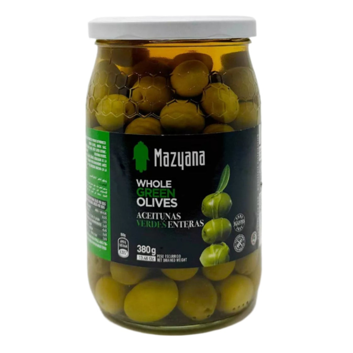 Mazyana Cocktail Olives Whole Green 380G Jar