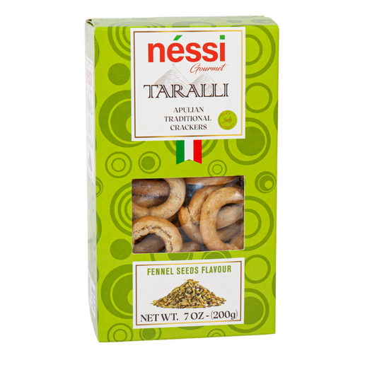 Néssi Taralli Fennel – Authentic Italian Crunchy Snack With Aromatic Fennel (200G / 7.05Oz / 0.44 Lb)